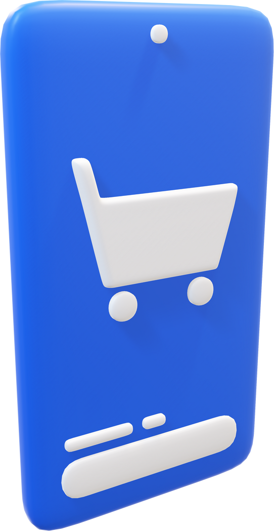 3D Shopping UI Icon Rendering Illustration